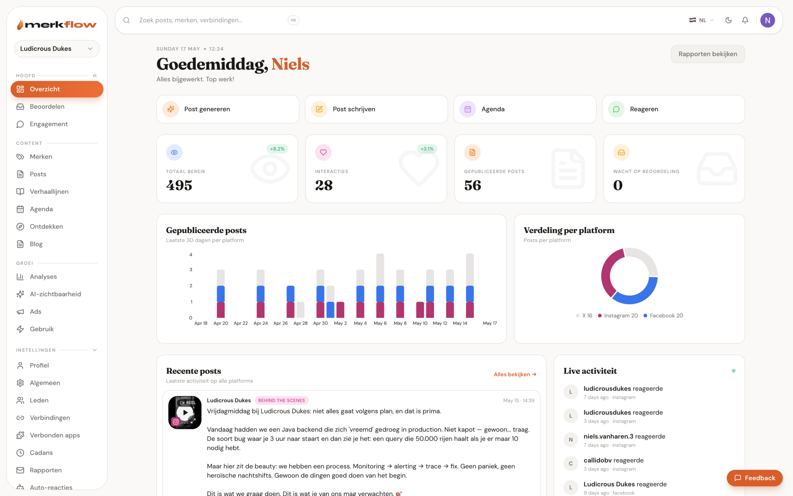 Merkflow dashboard